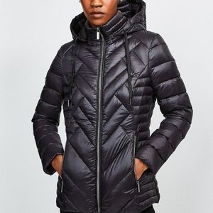 Karen Millen Black Feather Down Puffer Jacket